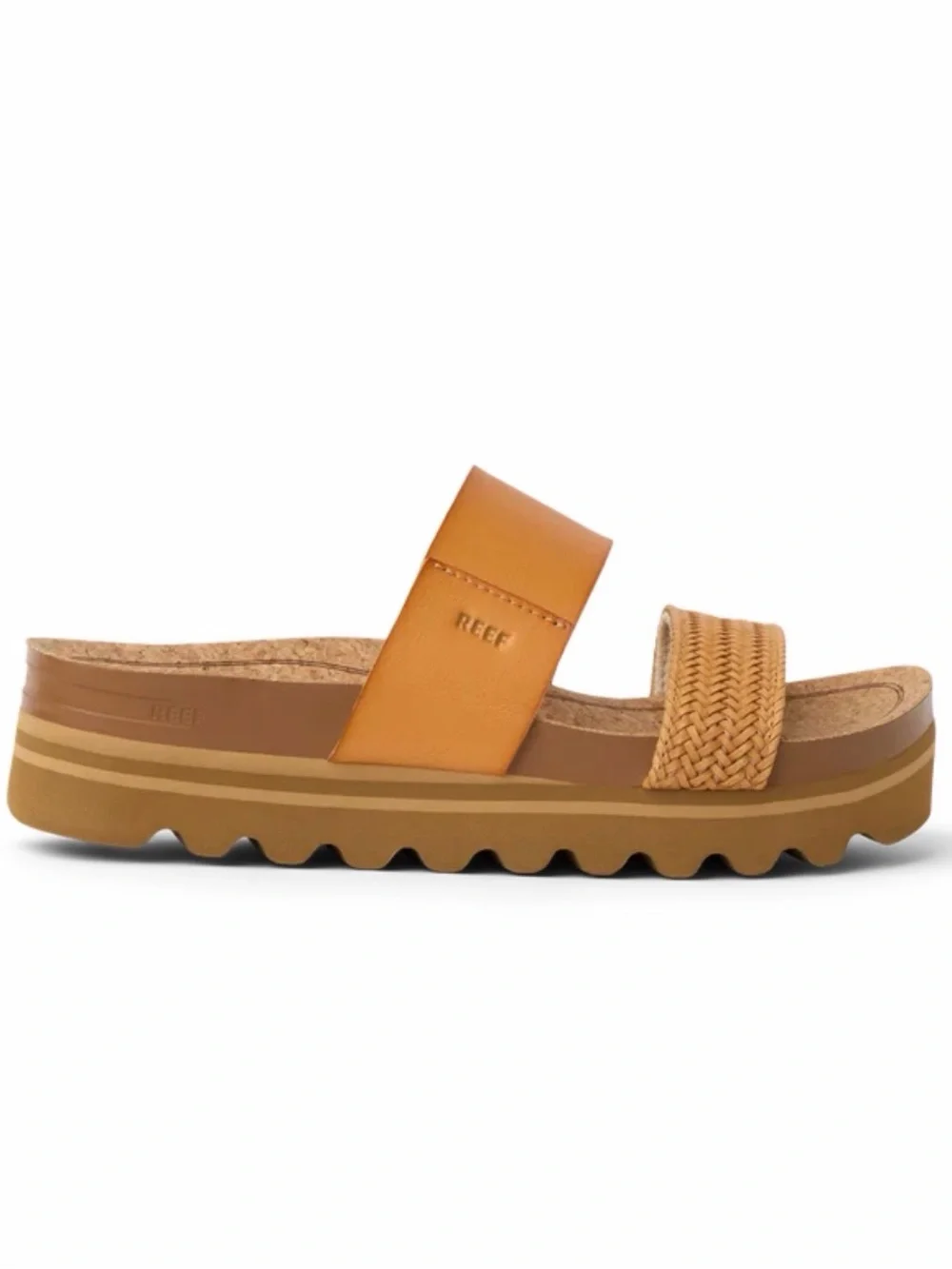 Reef Cushion Vista Hi leather Platform Slide Sandal